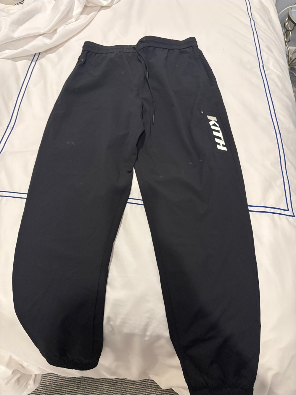 Kith Black Sweatpants with White Side Logo